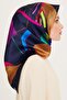 بنقشة هندسية Twill Pure حرير وشاح 9241D 80 - 2