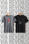 Mr. Right and Always Right Printed Wide Cut Crew Neck Lover Combination Tshirt