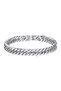 8MM Width 21cm 8MM Width Stainless Steel Cuban Chain Bracelets for Men, Silver Color Fashion Hip Hop - 7