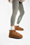 Women's Tan Thick Sole Suede Boots Platform Heels Fur Inside Model Cinnamon Boots & Bootie