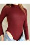 Women's Woven Silvery Snap Bodysuit Blouse - 2