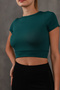 Corded Elastic Waist Crew Neck Crop Missbz2368 - 4
