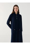 Lcw Grace Navy Blue Shirt Collar Linen Look Women's Dress - 2