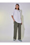 Embroidered Round Neck Oversized T-Shirt - 2