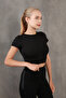 Corded Elastic Waist Crew Neck Crop Missbz2368 - 3
