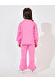 Embossed Print Sweatshirt & Split Hem Pants Set - 4