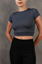 Corded Elastic Waist Crew Neck Crop Missbz2368 - 5