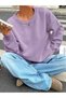 Lilac Crew Neck Oversize Knitwear Sweater Fmoda1972