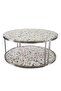 Venveto Round Coffee Table  L90xW90xH40cm - White Pattern - 2