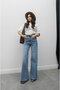 Blue Leg Detailed Wide Leg Jeans - 3