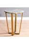 Beaver End Table  L50xW50xH60cm - Grey Marble / Brushed Gold - 2