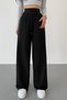 Women's High-Waisted Velcro Closure Palazzo Fabric Pants - 2