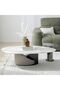 Escro Coffee Table + End Table Set  L140xW83.7xH38.5cm - Marble - 7