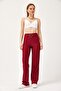 High Waist Palazzo Knitwear Trousers Claret Red - 4