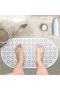 Massage Silicone Bath Mat with Suction Cups for Bath and Shower, Anti-Slip, White Color S-142 - 5