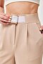 Beige Waist Velcro Palazzo Pantalon - 4