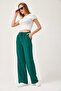 High Waist Pocket Palazzo Trousers Green