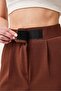 Comfortable Palazzo Trousers with Velcro Waist Brown - 2