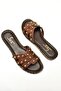 U 291100003   Brown Genuine Leather Women's Slippers - 7