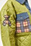 Quilted Jacket with Sleeve and Pocket Denim Detail Khaki - 4