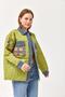Quilted Jacket with Sleeve and Pocket Denim Detail Khaki - 3