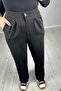 Crepe Fabric Pleated Palazzo Trousers - 2