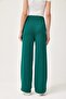 High Waist Pocket Palazzo Trousers Green - 4