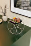 Silver Aura Metal Coffee Side Presentation Stand Stylish Presentation for Coffee, Cake, Cookies & Desserts 24 cm - 4