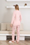 Maternity/Pregnant Pajama Set / Buttoned and Embroidery Detail / Cotton Combed Fabric - 3