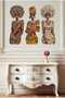 Modern Colorful African Women 3-Piece Mdf Table Set – Wall Decoration