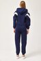 Hooded Tracksuit with Striped Sleeves Navy Blue - 4