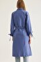 Lace-Up Trench Coat with Tunnel Ankle Blue - 5