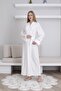 Women's Long Length Cotton Dressing Gown with Belt Tie
