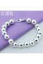 8mm 8mm/10mm Hollow Circle Ball Beads Silver Color Beaded 20cm Bracelet Woman Charm Fashion Jewelry