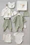 Unisex 10-Piece Hospital Discharge Set Hugging Teddy Bear Self-Textured 100% Cotton Combed Cotton