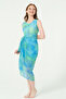 Aqua Patterned Skirt Pareo - 2