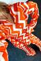 Women's Patterned Spanish Leg Shirt Pants Orange Satin Suit - 5