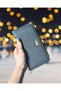 Women's Large Size Black Wallet with 05 Card Holders and Phone Compartment, Glittery