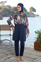 Full Covered Hijab Swimsuit 25970 Navy Blue - 7