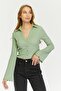 Women's Long Sleeve Crop Shirt - 2