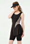 Zero Sleeve Semi-Closed Swimsuit with Piping Decoration - 5