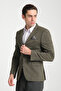 Eleventy Men's Khaki Lycra Cotton Blended Plaid Pattern Slim Fit Sports Blazer Jacket