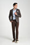 Eleventy Men's Coffee Lycra Cotton Blended Plaid Patterned Slim Fit Sports Blazer Jacket - 7