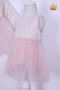 1-5 years old girl's patterned jacquard bolero, holiday dress, wedding dress, evening dress, 2-piece set, powder pink 2027 - 3