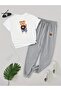 Women's Teddy Bear Printed Tracksuit Set T-Shirt Jogger Sweatpants - Bottom Top Set