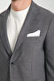 Tadic Men's Dark Gray Patterned Stretch Fabric Slim Fit Bag Pocket Half Lining 4 Season Blazer Jacket - 2