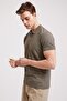 Miless men's polo collar t-shirt khaki - 3