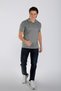 Sace Men's 100% Cotton Pique Polo Collar T-Shirt Dark Gray Melange