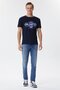 Unlimited Men's 100% Cotton Crew Neck T-Shirt Navy Blue