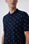 Shark Men's 100% Cotton Pique Polo Neck T-Shirt Navy Blue - 4